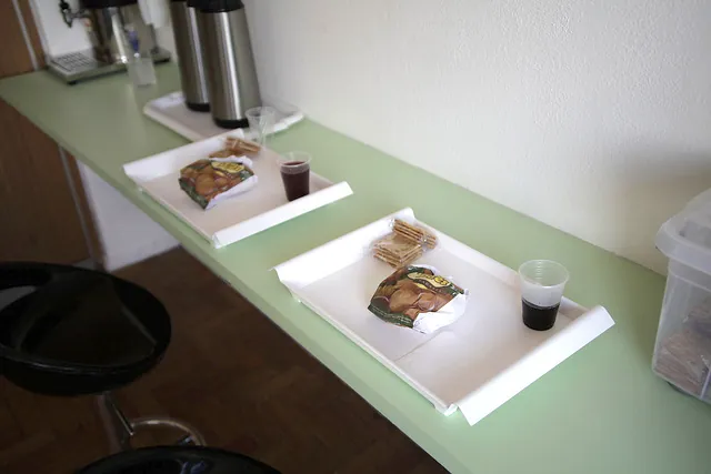 Espaço de lanche para quem faz exames em jejum